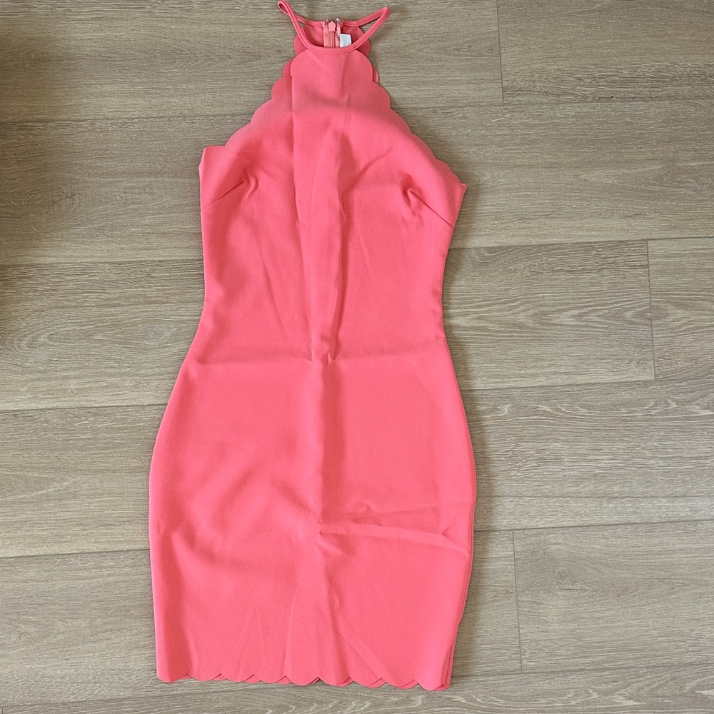 Likely Coral Scallop Edge Dress